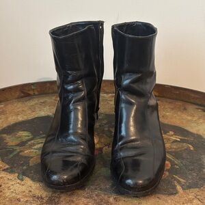 Vintage Florsheim Black Leather Duke Bike Boots 8
